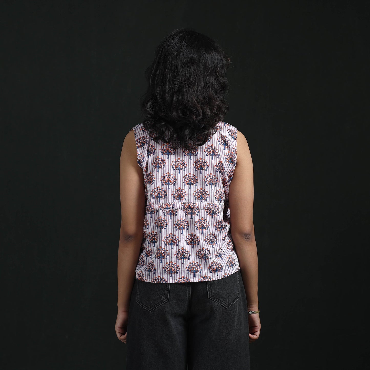 Hand block sanganeri print cotton floral crop top 19