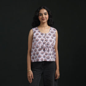 Hand block sanganeri print cotton floral crop top 19