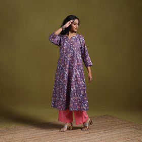 Hand cotton a-line sanganeri kurta for women 15