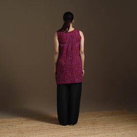 Hand embroidery cotton batik short kurta for women 07