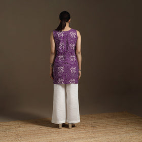 Hand embroidery cotton batik short kurta for women 08