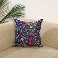 Purple - hand embroidery cushion cover in chanderi silk 18