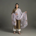 Purple - hand embroidery kota silk handloom kashida dupatta