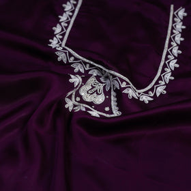 Buy Purple Hand Embroidery Modal Silk Kurta Material