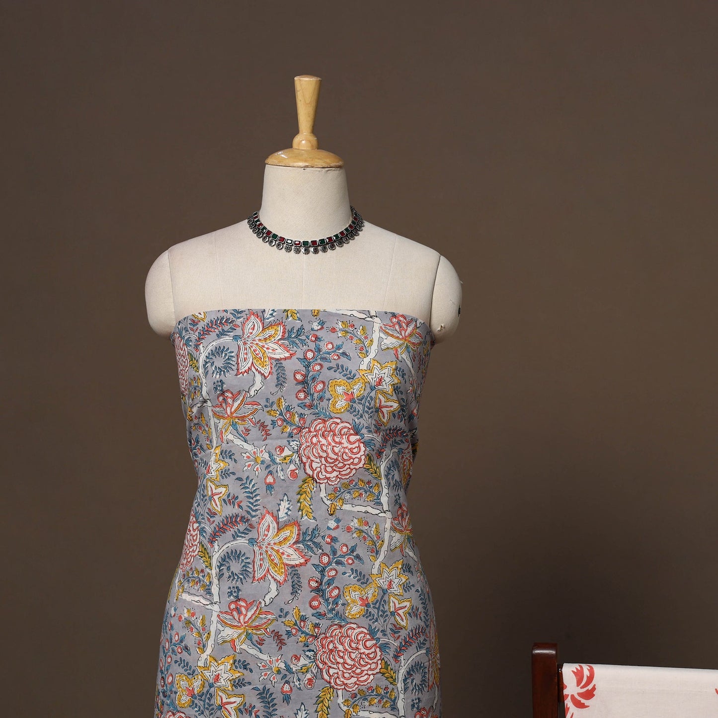 Hand sanganeri cotton 3pc unstitched dress material 13