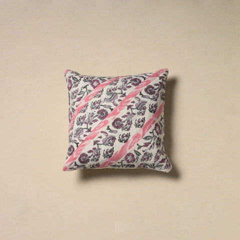 Hand sanganeri floral cushion cover 33 - handcrafted