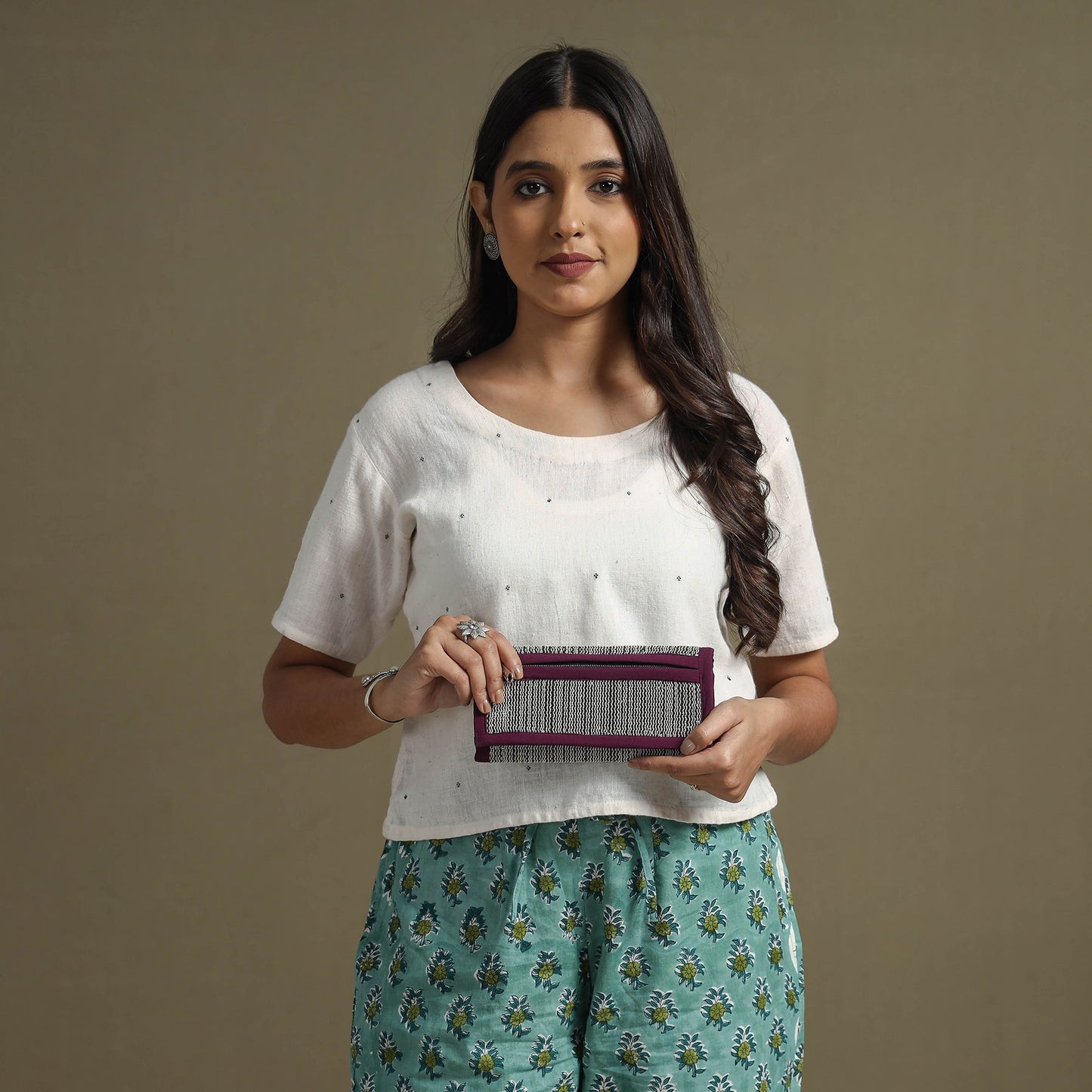 Purple Handcrafted Audio Tape Clutch Wallet