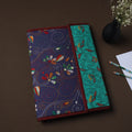 Purple Handcrafted Bengal Kantha Work File Folder