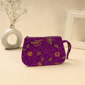 Purple Handcrafted Bengal Kantha Work Multipurpose Pouch