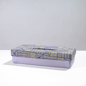  Purple Handcrafted Bengal Kantha Work Tissue Box 