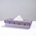  Purple Handcrafted Bengal Kantha Work Tissue Box 