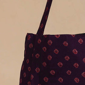Purple - handcrafted cotton jhola bag 04