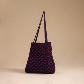 Purple - handcrafted cotton jhola bag 04