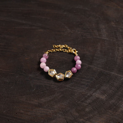 Handcrafted glass stone kundan work bracelet 30