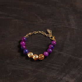 Handcrafted glass stone kundan work bracelet 34