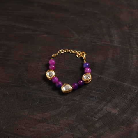 Handcrafted glass stone kundan work bracelet 41