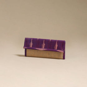 Purple - handcrafted ikat fabric jute clutch / wallet