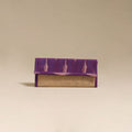 Purple - handcrafted ikat fabric jute clutch / wallet