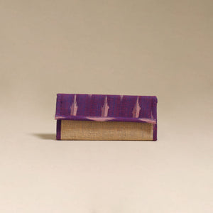 Purple - handcrafted ikat fabric jute clutch / wallet