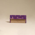 Purple - handcrafted ikat fabric jute clutch / wallet
