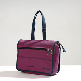 Purple Handcrafted Jacquard Cotton Hand Bag