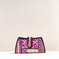 Purple Handcrafted Kutch Embroidery Cotton Clutch / Wallet