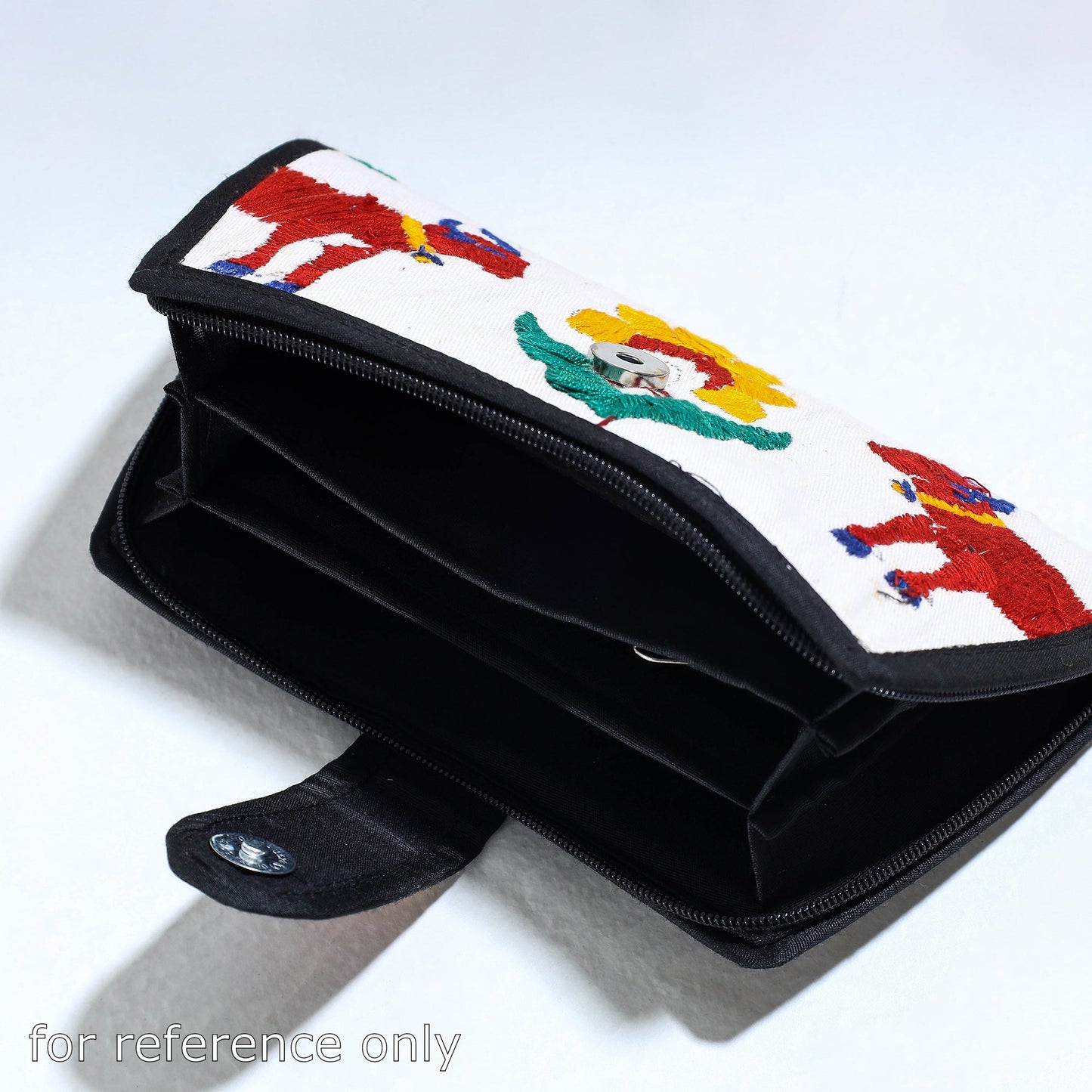 Purple Handcrafted Kutch Embroidery Cotton Clutch / Wallet