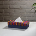  Purple Handcrafted Mashru Silk Fabric Tissue Box 