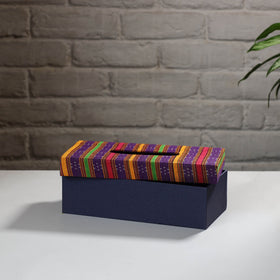  Purple Handcrafted Mashru Silk Fabric Tissue Box 
