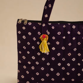  Purple Handcrafted Quilted Cotton Hand Bag
