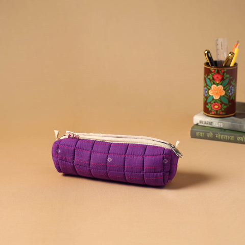 Handcrafted quilted pencil pouch 02