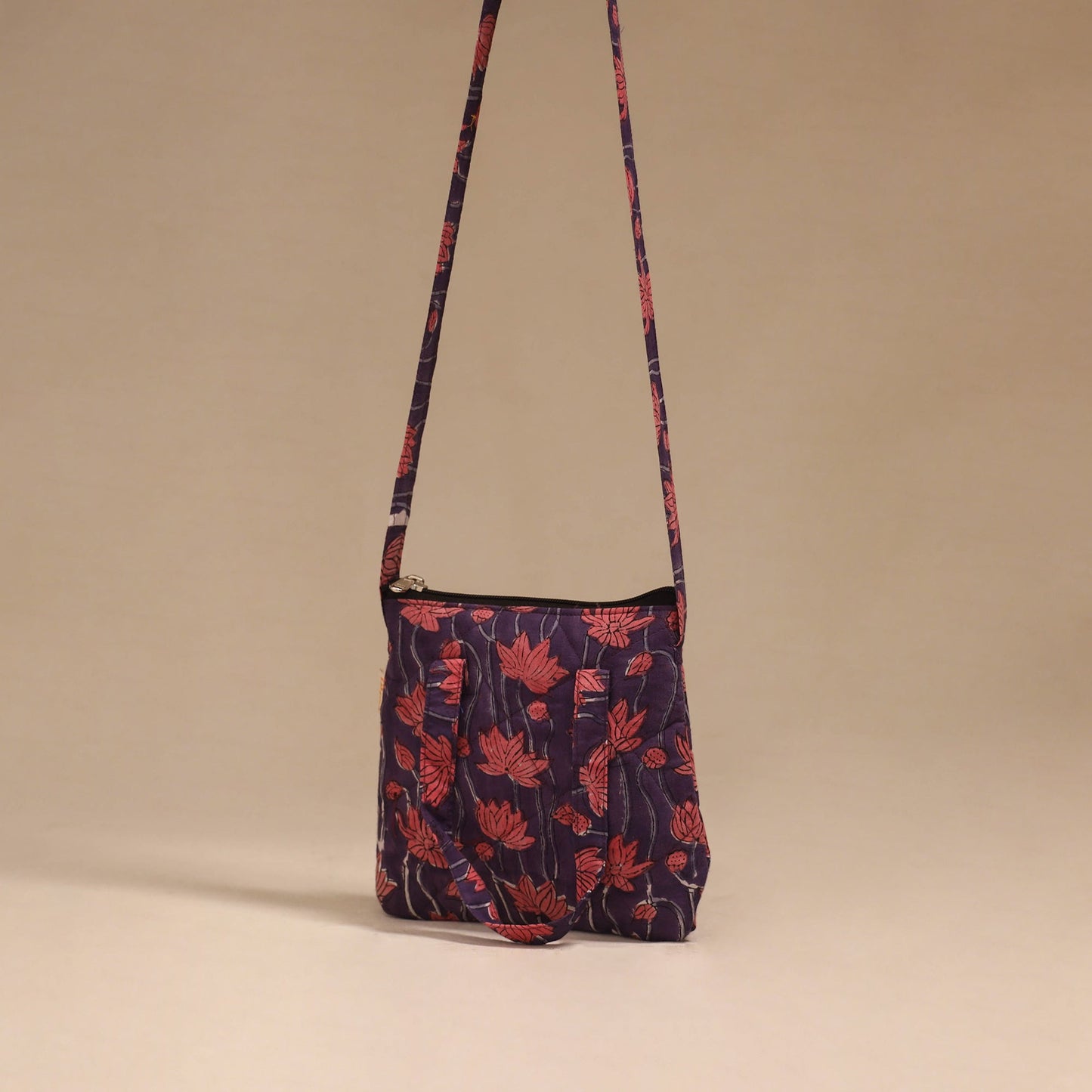 Handcrafted quilted sling bag 16