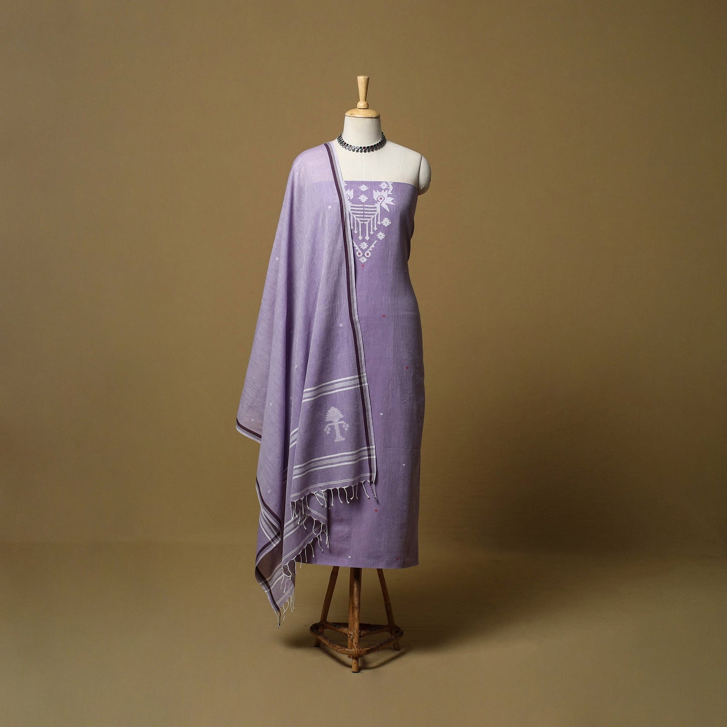 Handloom bengal jamdani cotton 2pc unstitched dress