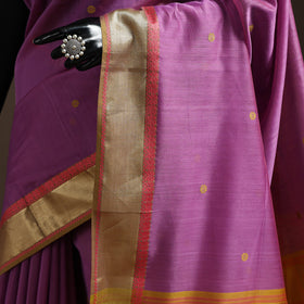 Purple - handloom buti maheshwari saree with thread zari