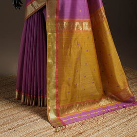 Purple - handloom buti maheshwari saree with thread zari