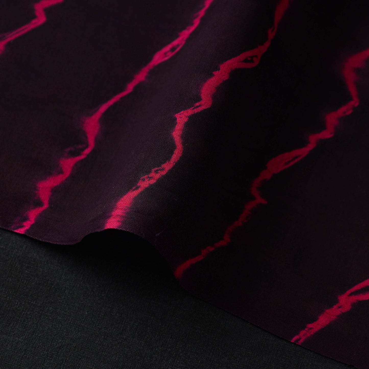 Purple Handloom Chanderi Silk Tie-Dye Leheriya Fabric