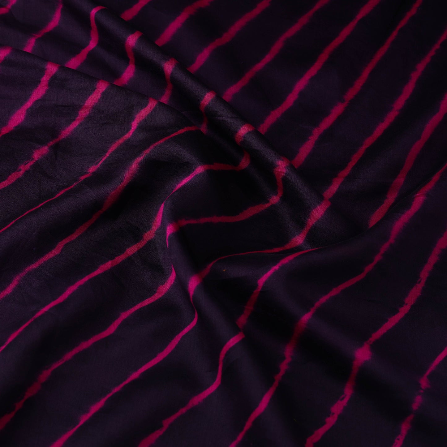 Purple Handloom Chanderi Silk Tie-Dye Leheriya Fabric