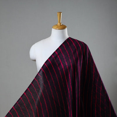 Purple Handloom Chanderi Silk Tie-Dye Leheriya Fabric