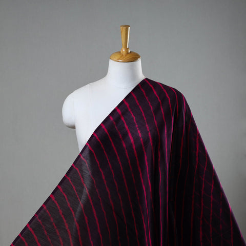 Purple Handloom Chanderi Silk Tie-Dye Leheriya Fabric