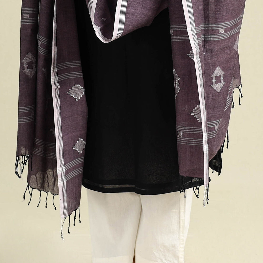  Handloom Cotton Bengal Jamdani Dupatta