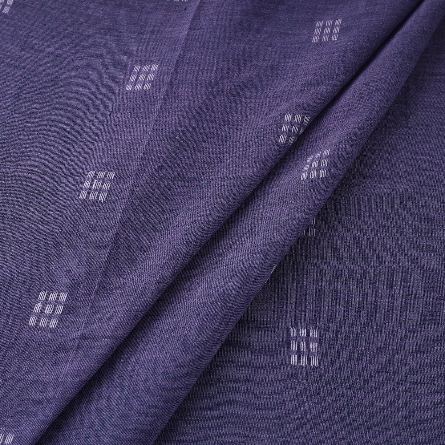 Purple Handloom Cotton Bengal Jamdani Fabric