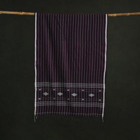 Handloom cotton burdwan jamdani stole with tassels 16