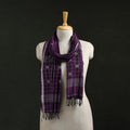 Handloom cotton burdwan jamdani stole with tassels 17