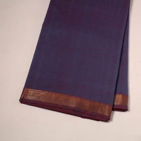 Purple - handloom cotton mangalagiri fabric with zari