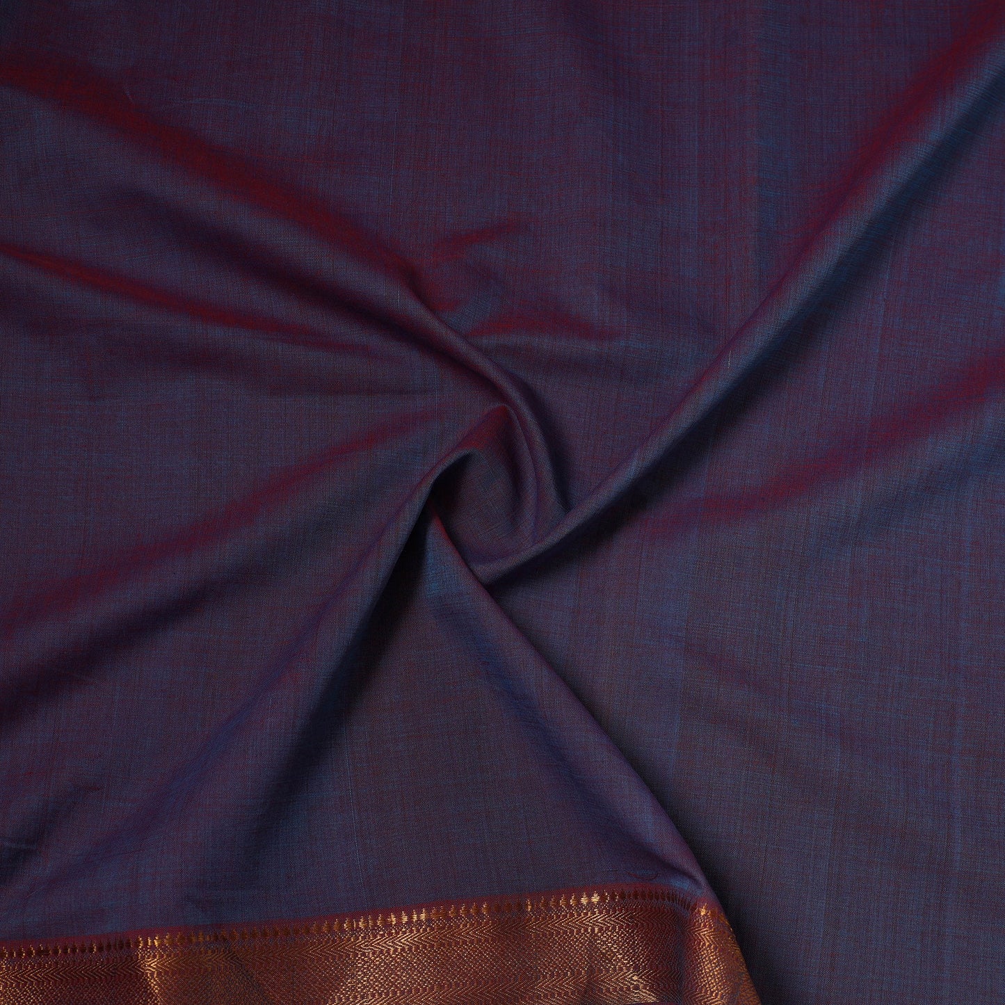 Purple - handloom cotton mangalagiri fabric with zari