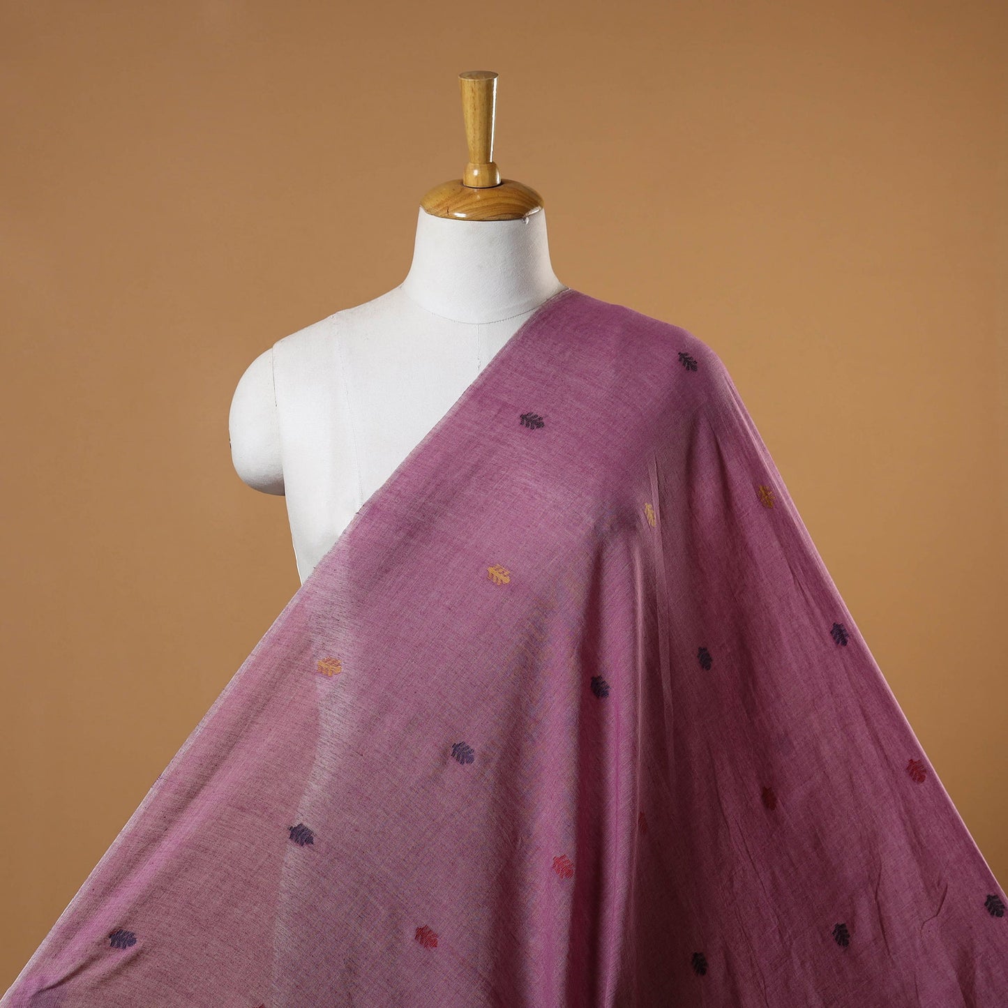 Purple - handloom cotton phulia jamdani fabric 16