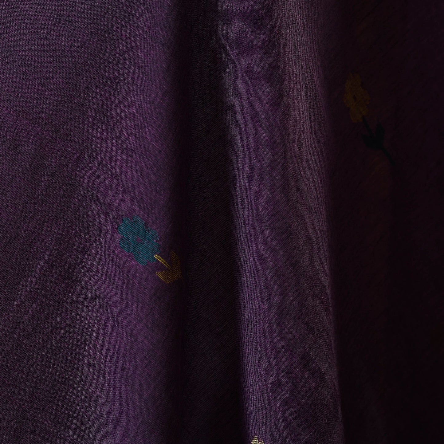 Purple - handloom cotton phulia jamdani fabric 25