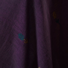 Purple - handloom cotton phulia jamdani fabric 25