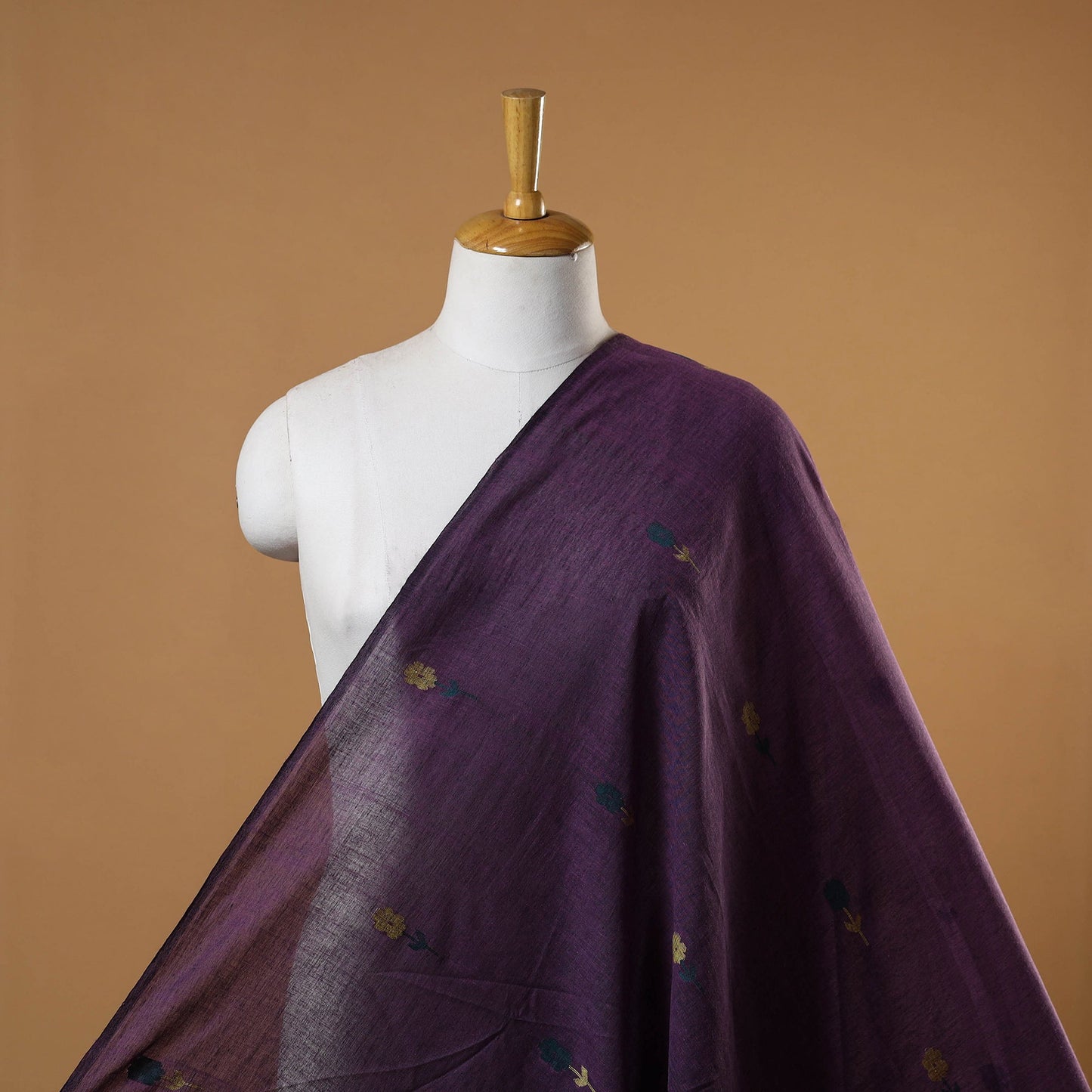Purple - handloom cotton phulia jamdani fabric 25