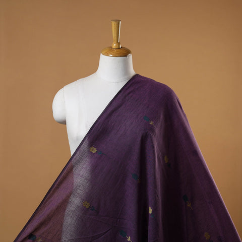 Purple - handloom cotton phulia jamdani fabric 25